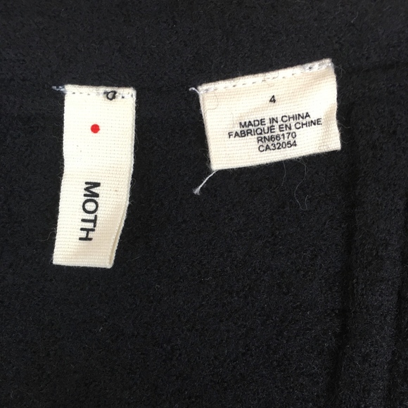 Moth 100% Black Wool 40s Style Flare Skirt sz 4 - Picture 5 of 6